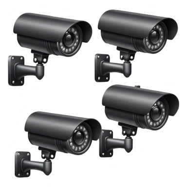 Four cctv cameras linked together  sticker