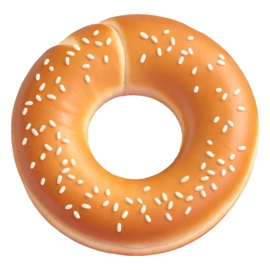 simple sesame simit, 3D emoji style, ring-shaped, Turkish simit sticker