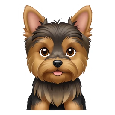 yorkshire terrier dog with small body, tan and black fur, perky ears sticker