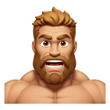 Cinematic Realistic Hercules Portrait, head tilted dramatically with an exaggeratedly amused expression, featuring a bold yet playful demeanor. His rugged, muscular form and finely detailed classical garb are rendered with dynamic lighting and robust textures, conveying a rare moment of lighthearted mirth from a timeless legend. sticker