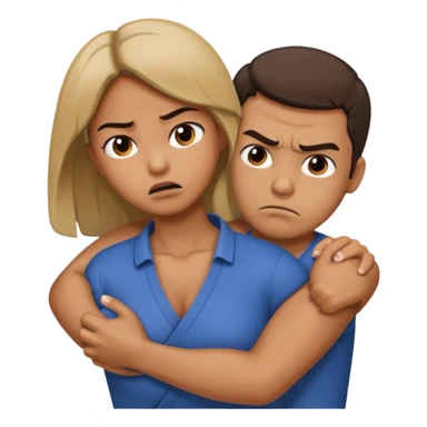 Girl holding man in a choke hold  sticker