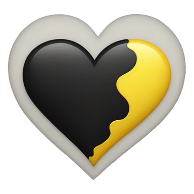 Half yellow and half black heart sticker