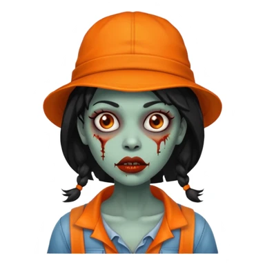 zombie black woman in orange hats sticker