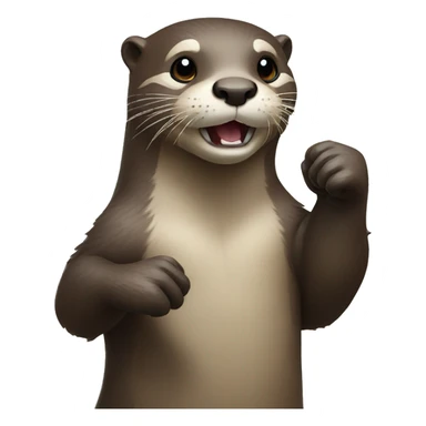 otter with fist up sticker