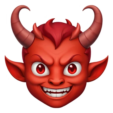 mischievous face with devil horns and smirk sticker