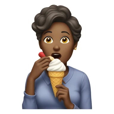 A woman licking a icecream sticker