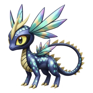 zig-zag-patterned hot spotted Meloetta-Dialga-Giratina-Noibat-Pokémon-Fakémon-fusion-hybrid-creature sticker