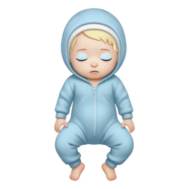 High resolution of   realistic full body sleepy baby distorted , no extra hybrid sticker