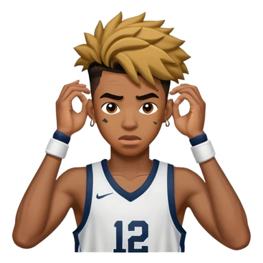 Basketball player Ja Morant throwing grenade and then covering his ears  sticker