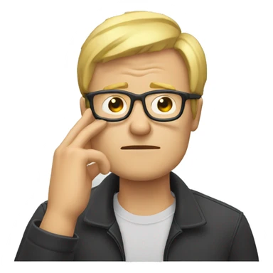 facepalm middle age man with blond short hairs and black glasses sticker