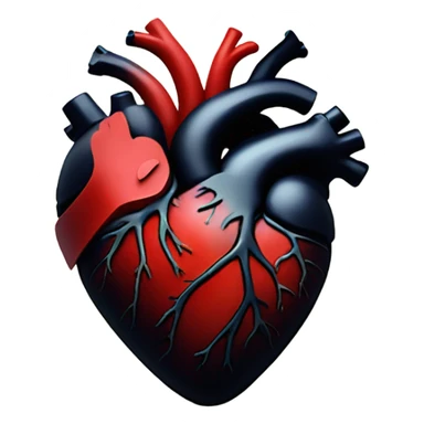 black anatomical heart with red wildflowers sticker