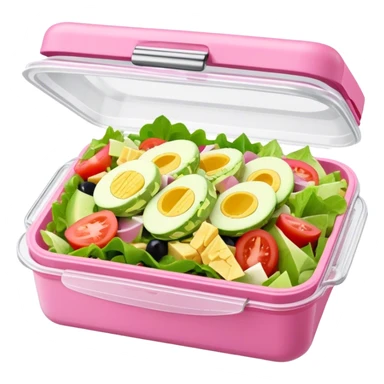 Chef Salad in a pink clear hinge container  sticker