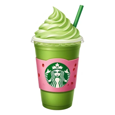 Make a starbucks matcha strawberry drink sticker