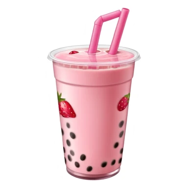 strawberry boba milk tea sticker