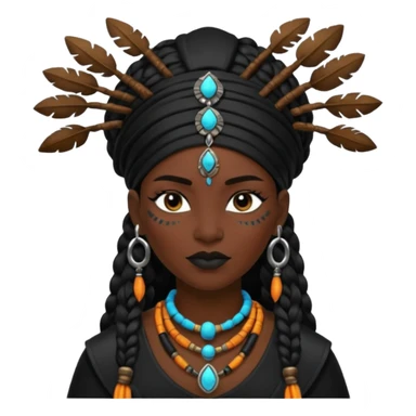 shaman woman black clothes black accesories  sticker