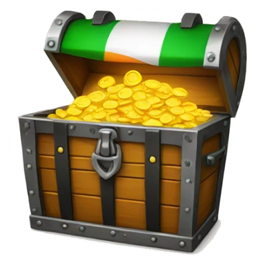 treasure chest with irish flag sticker