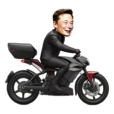 Elon musk on a Tesla bike sticker