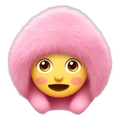 Cute pink fur hat for winter sticker