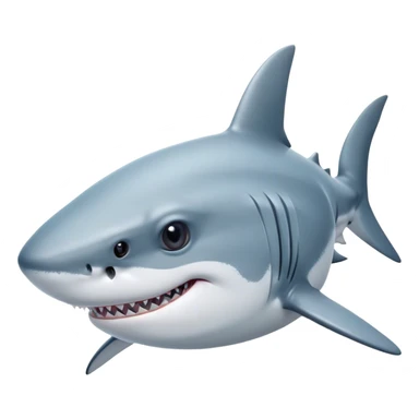 Cinematic Noble Shark Portrait Emoji, Poised and regal, with a sleek, powerful build and a smooth, streamlined body in icy gray and white tones, deep-set soulful piercing eyes, Simplified yet sharp and sophisticated features, highly detailed, glowing with a soft, dignified glow, high shine, intelligent and formidable, stylized with an air of oceanic majesty, focused and attentive, soft glowing outline, capturing the essence of a watchful and confident predator, so majestic it feels as though it could glide out of the screen with effortless authority! sticker