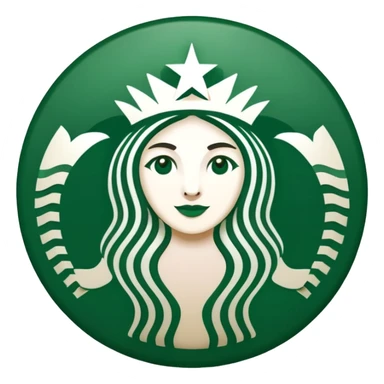 Star colored starbucks green, no face sticker