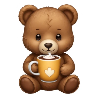 Teddy bear holding cup of hot chocolate  sticker