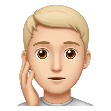 young man hearing defect sticker