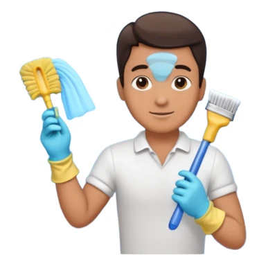 man Cleaning the bathroom sticker