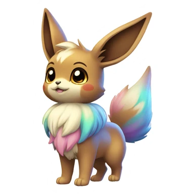 Kawaii Shiny Colorful Pastel Eevee Full Body sticker