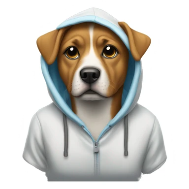 Dog wearing a hoody sticker
