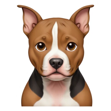 Black and tan pitbull with cropped ears and white chest  sticker