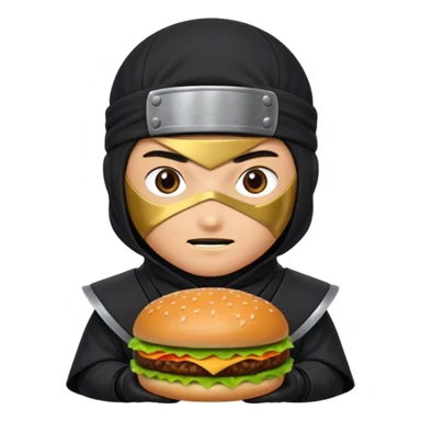 ninja with hambuger and shuriken sticker