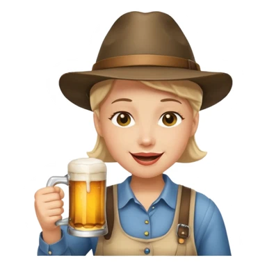 Erstelle smilie "zwinkerndes Gesicht" mit Bierkrug und Hut sticker