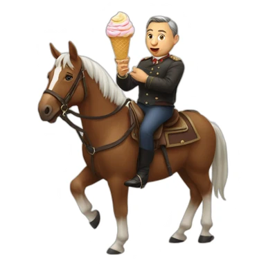 Orbán Viktor eating Ice cream while riding a horse sticker