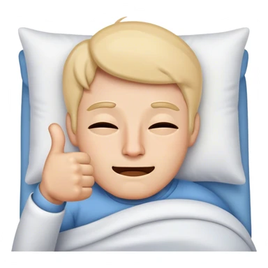 Completely sleep deprived face with the thumbs up sticker