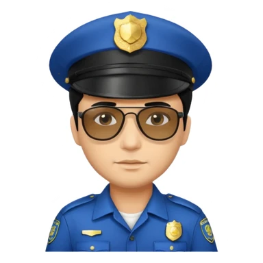 man police with hair style and hats and sun glasses sticker