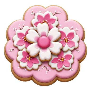 Cherry blossom shaped of a cookie sticker