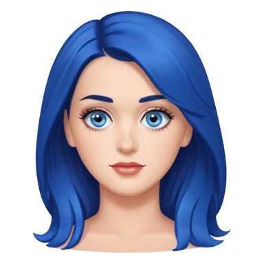Katy Perry with blue eyes, dark blue long hair sticker