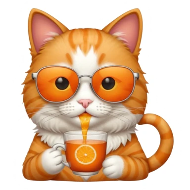 Cat with sunglasses sipping tea sticker