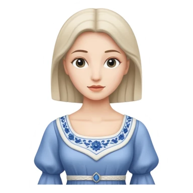 Renaissance Caucasian women long modest dress sticker