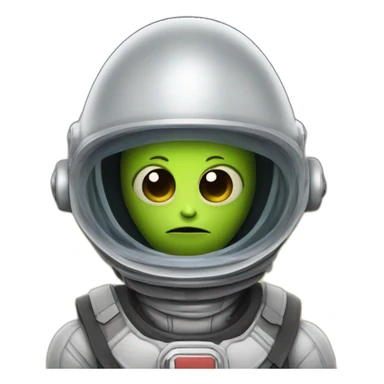 a space alien wearing a fireman helmet sticker