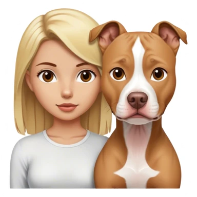  White and brown Pitbull with a blonde girl sticker