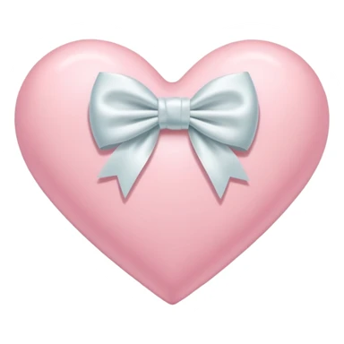 Pastel pink heart with white bow sticker