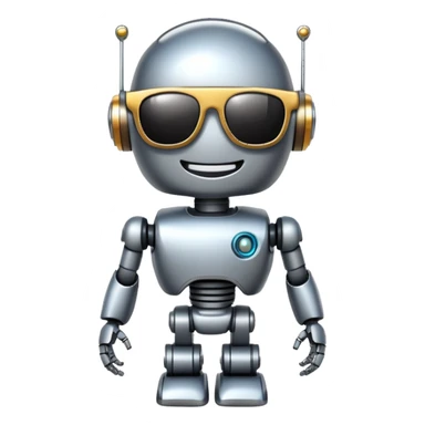 a smiling robot emoji with sunglasses sticker
