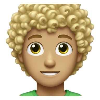 curly haired blonde boy with green eyes sticker