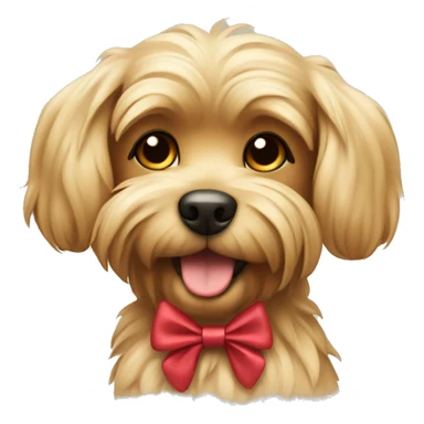 yorkshire dog with bow sticker