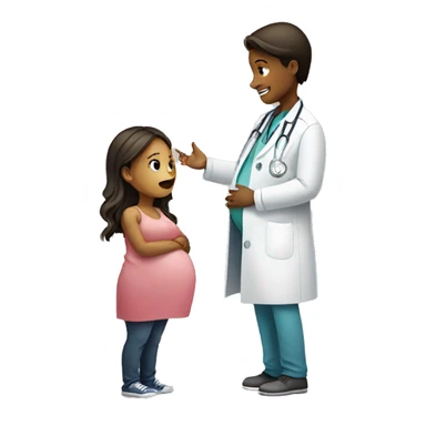 pregnant girl talking to a doctor sticker