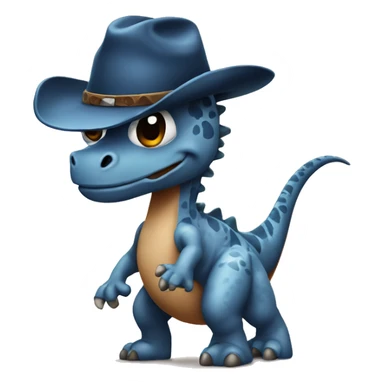 dino with cow boy hat sticker
