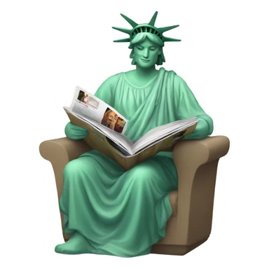 Statue of Liberty reading a magazine sticker
