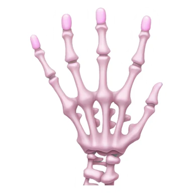 skeleton hand with long pink nails sticker