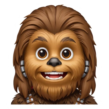 pero la cara de chewbacca en formato png con menos detalle, mas delgado y sonriente sticker